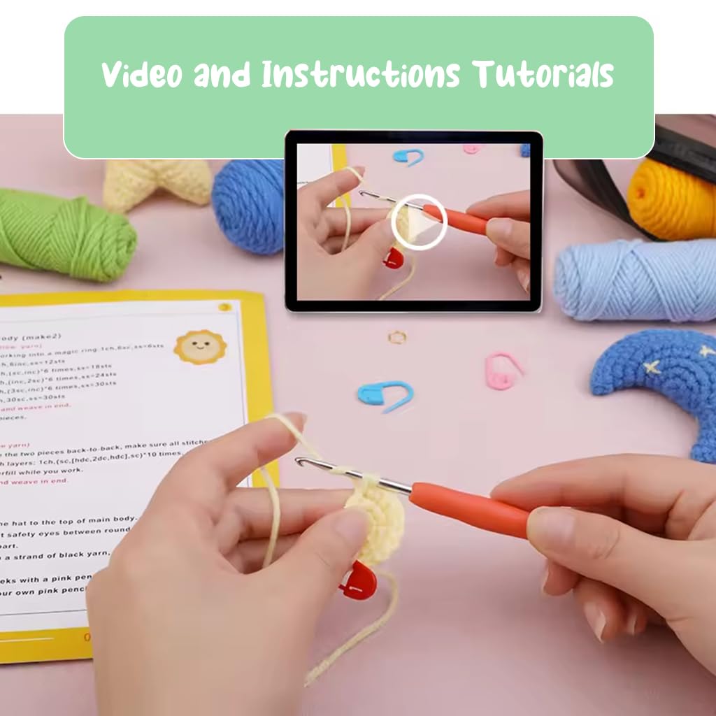 PATPAT DIY Crochet Kit Set of 4Pcs DIY Cartoon Stuffed Toy Crochet Material Kit with Tools and Tutorials Starter Friendly DIY Crochet Kit Crochet DIY Cartoon Crochet Pendent Material Kit DIY Gift PATPAT DIY Crochet Kit Set of 4Pcs DIY Cartoon Stuffed Toy Crochet Material Kit with Tools and Tutorials Starter Friendly DIY Crochet Kit Crochet DIY Cartoon Crochet Pendent Material Kit DIY Gift